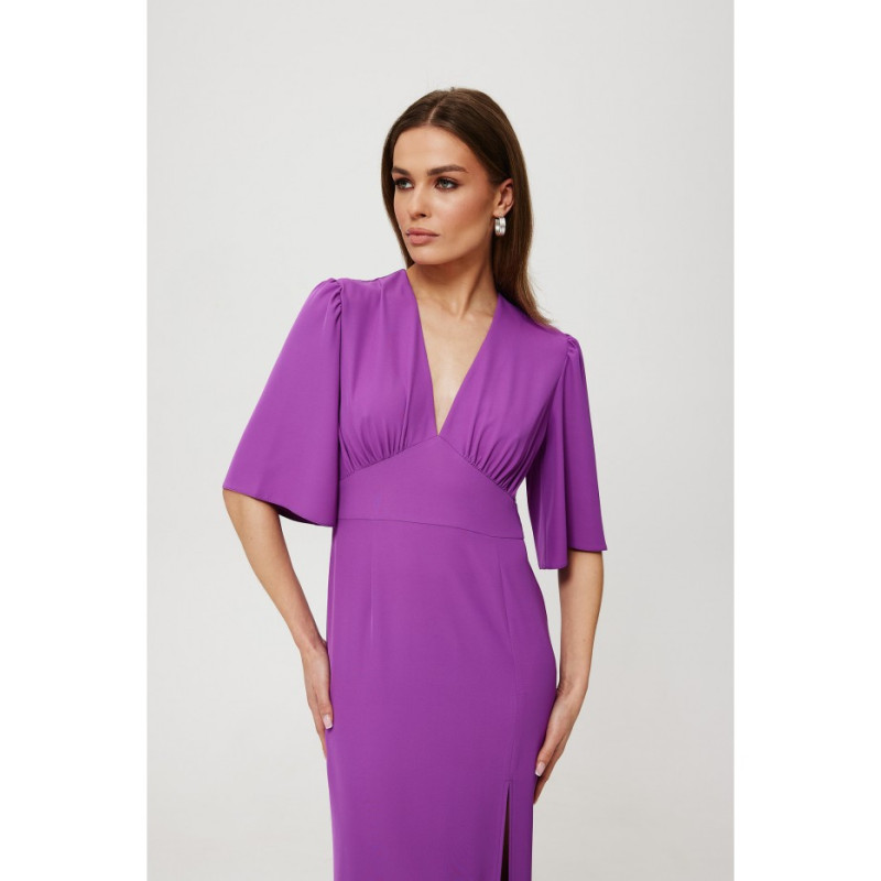 K183 Maxi dress with high leg split - lavender 2