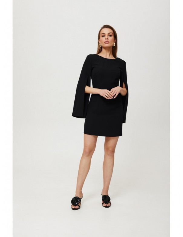 K190 Mini dress with split sleeves - black