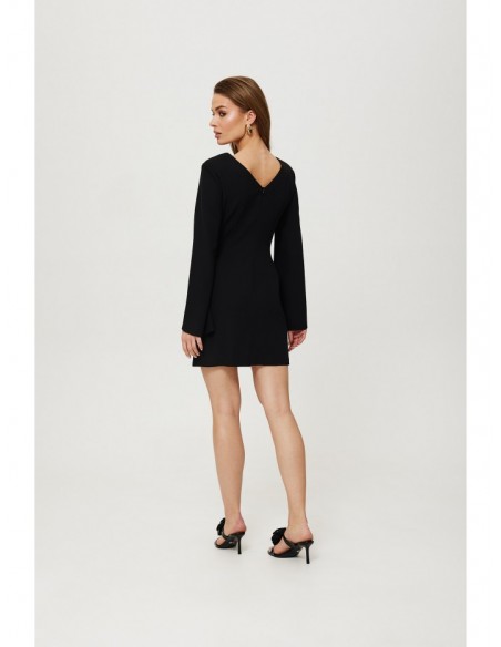 K190 Mini dress with split sleeves - black