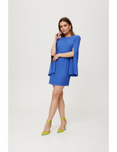 K190 Mini dress with split sleeves - blue