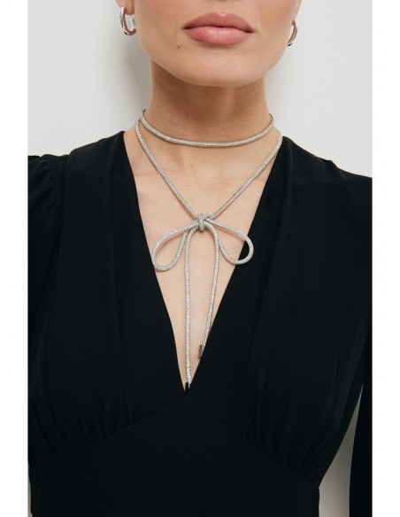 K195 Tied choker necklace - silver