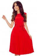 311-1 LILA Pleated dress with short sleeves - red 