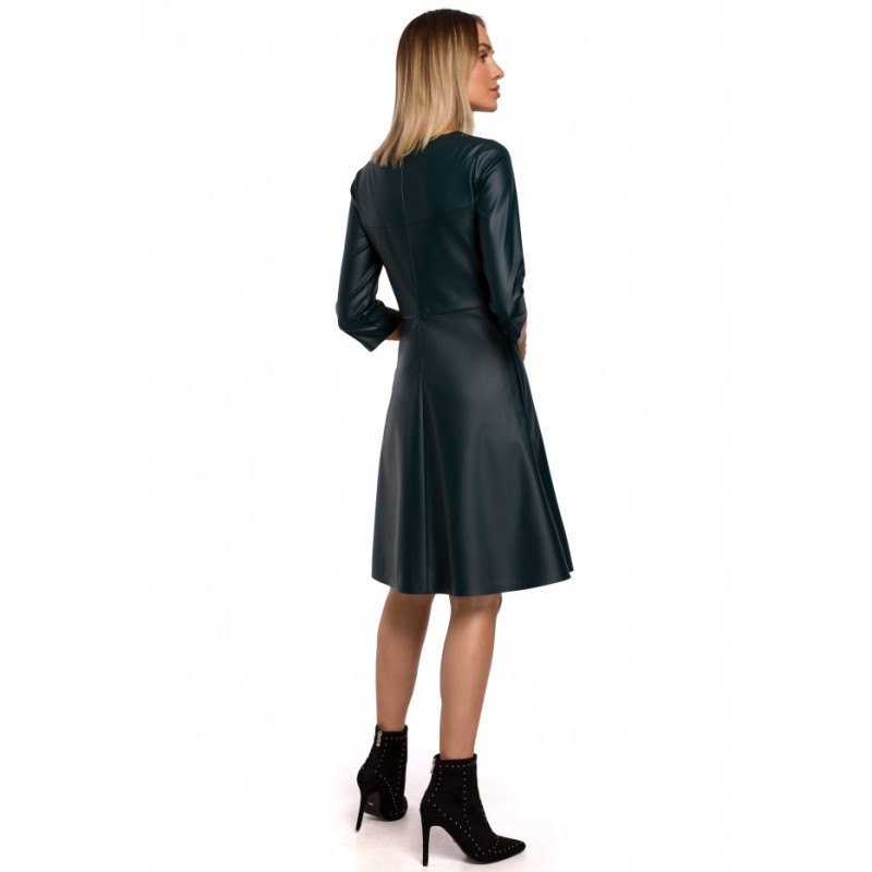 M541 Faux leather dress - green 2