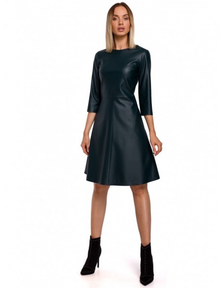M541 Faux leather dress - green
