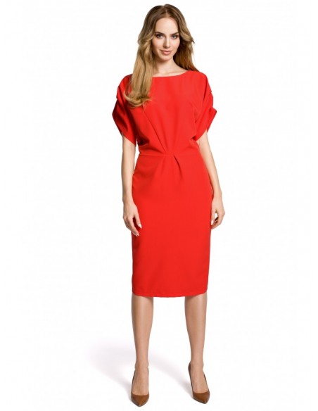 M364 Sheat dress with kimono sleeves - red