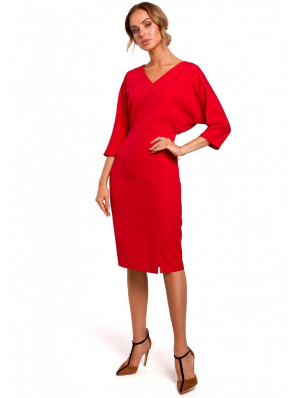 M464 Batwing sleeve dress - red