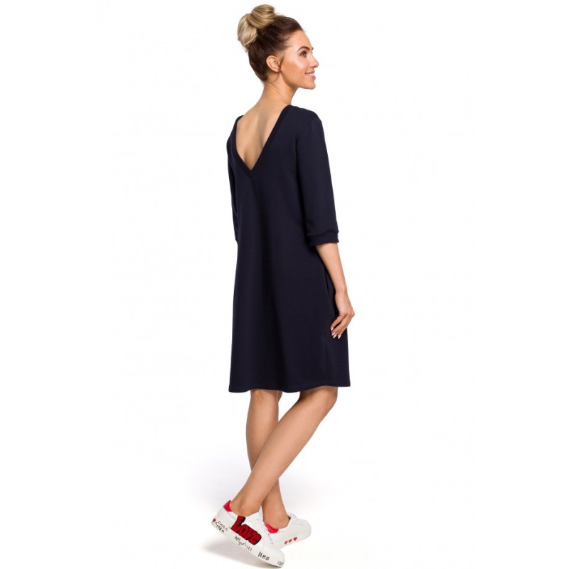 M417 Shift dress with a plunging back neckline - navy blue 2