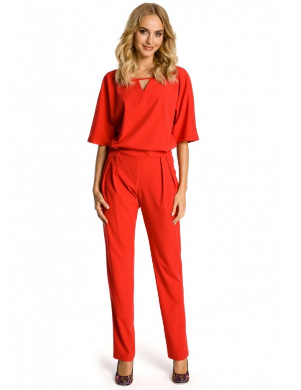 M334 Jumpsuit with kimono sleeve - red