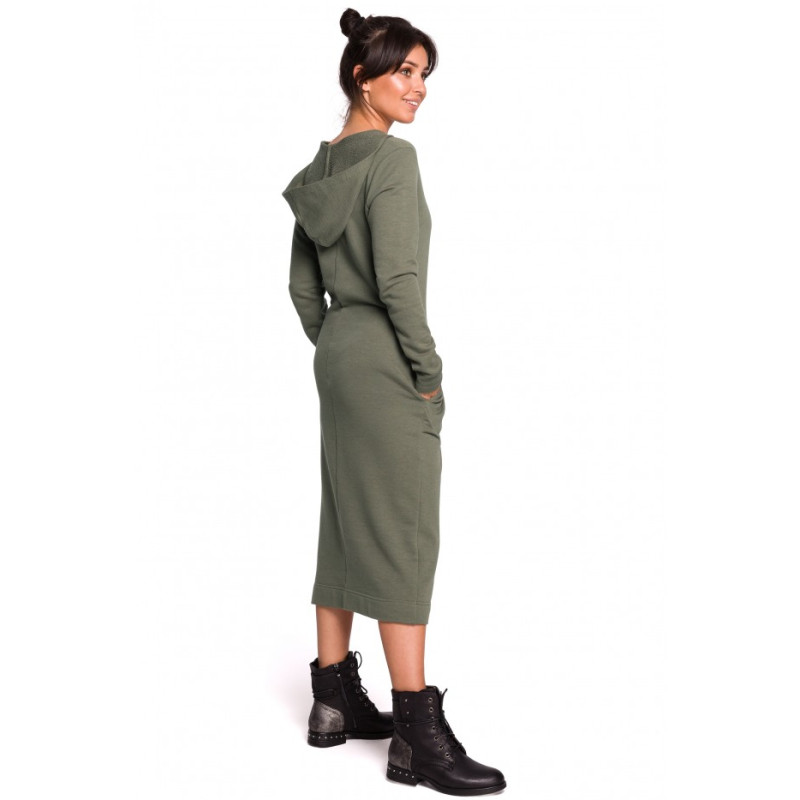 B128 Maxi hooded dress - khaki 2