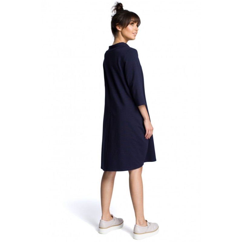 B070 Oversized dress with a tie tape detail - navy blue 2