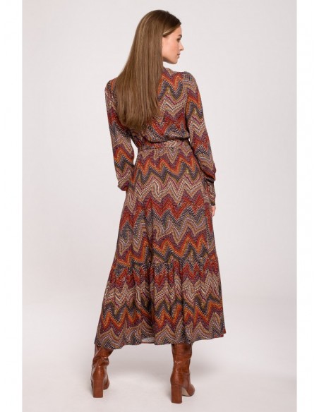 S291 Maxi dress in aztec print - model 1