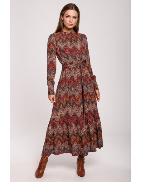 S291 Maxi dress in aztec print - model 1