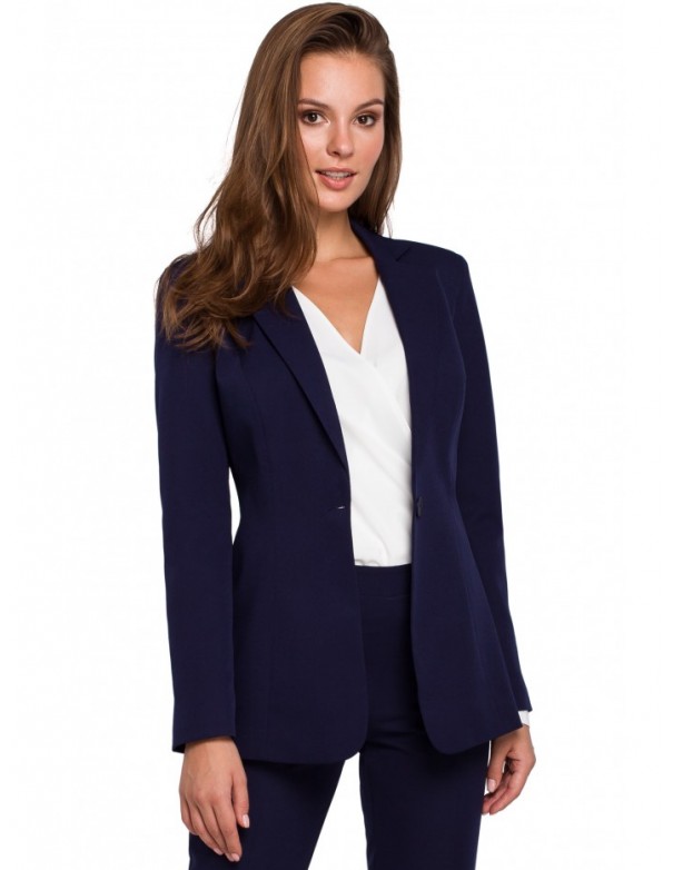 K036 Single buttom blazer - deep blue