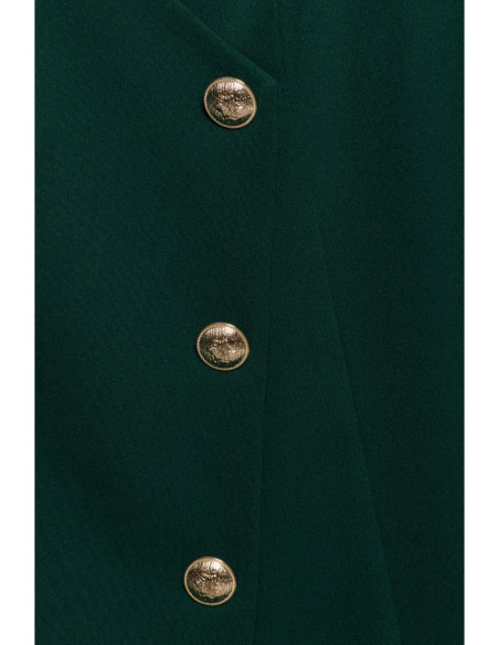 M793 Blazer dress with golden button - bottle green