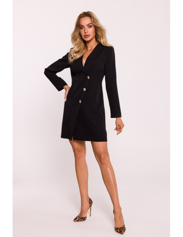 M793 Blazer dress with golden button - black