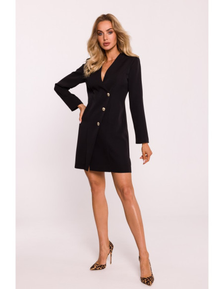 M793 Blazer dress with golden button - black