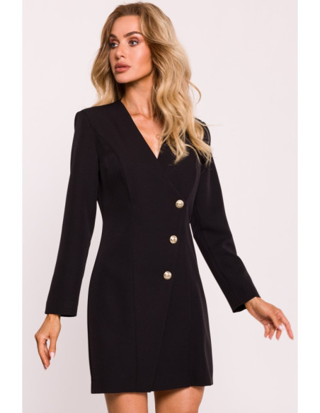 M793 Blazer dress with golden button - black