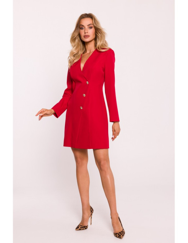 M793 Blazer dress with golden button - red