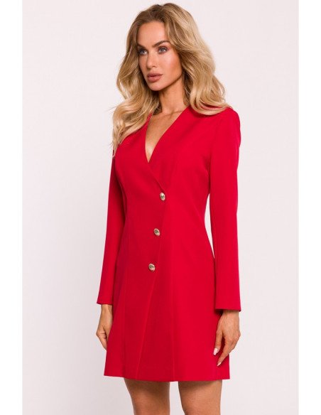 M793 Blazer dress with golden button - red