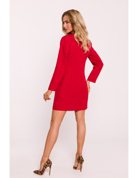 M793 Blazer dress with golden button - red