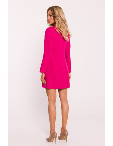 M793 Blazer dress with golden button - fuchsia