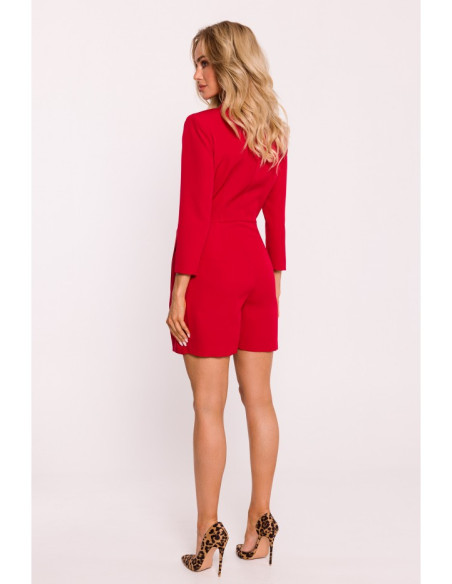 M796 Playsuit with a collar - red