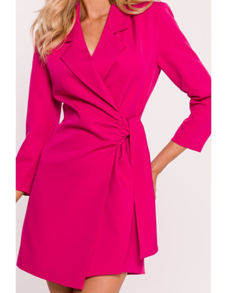 M796 Playsuit with a collar - fuchsia