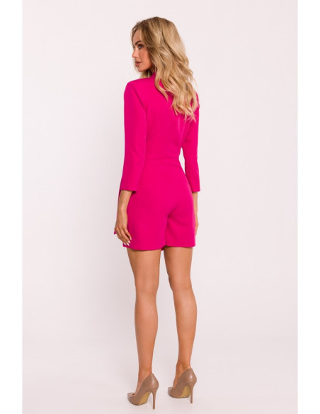 M796 Playsuit with a collar - fuchsia