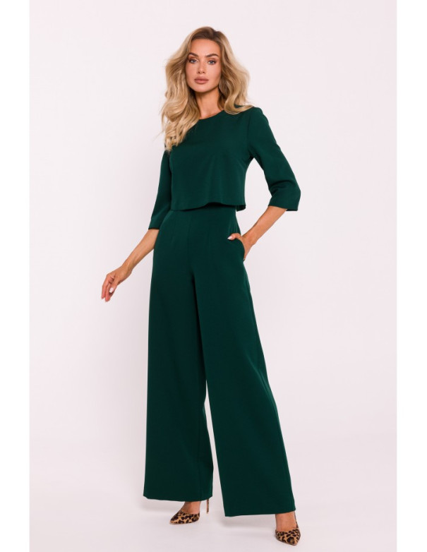 M798 Double layer top jumpsuit - bottle green