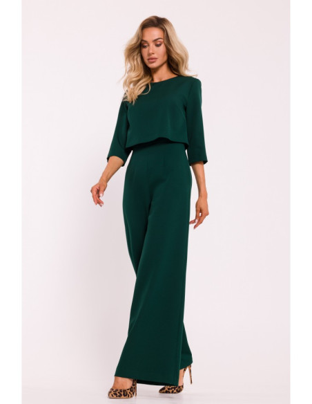 M798 Double layer top jumpsuit - bottle green