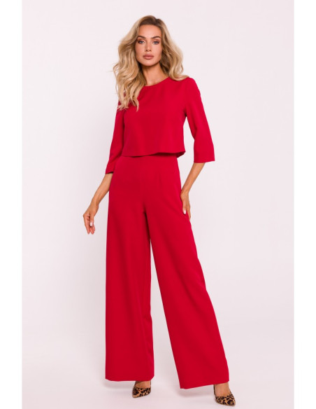 M798 Double layer top jumpsuit - red