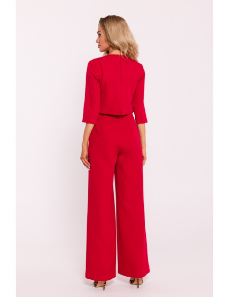 M798 Double layer top jumpsuit - red