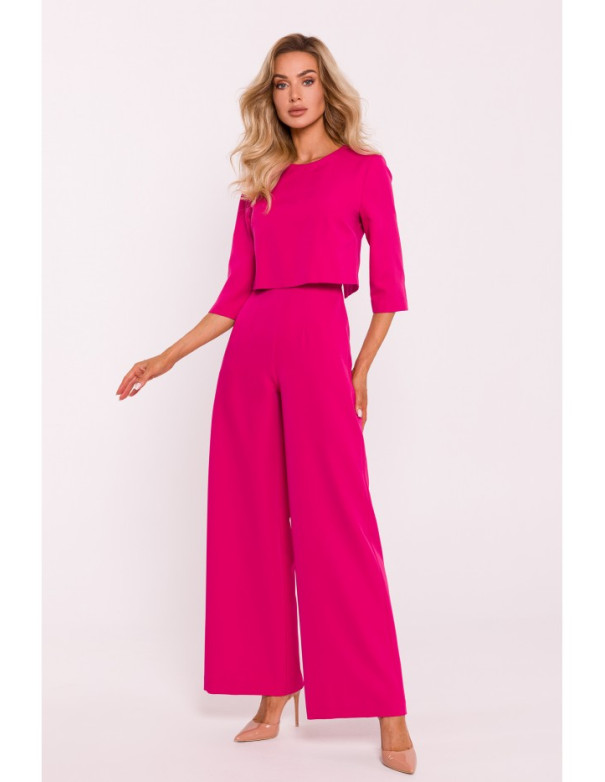 M798 Double layer top jumpsuit - fuchsia