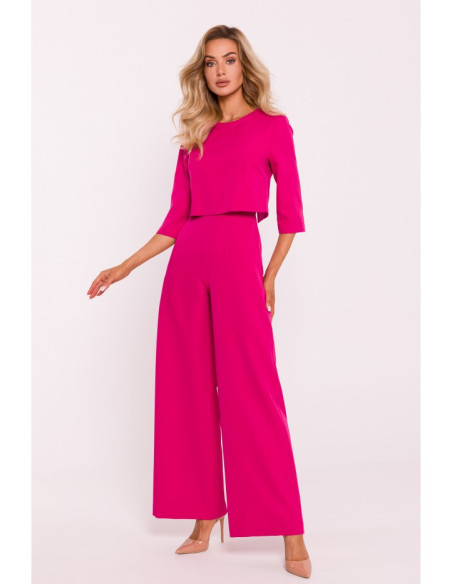 M798 Double layer top jumpsuit - fuchsia