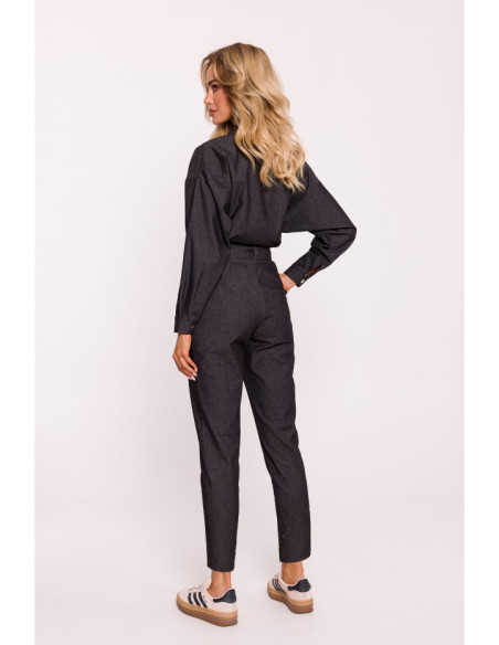 M801 Wrap top jumpsuit - graphite