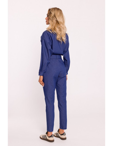 M801 Wrap top jumpsuit - blue