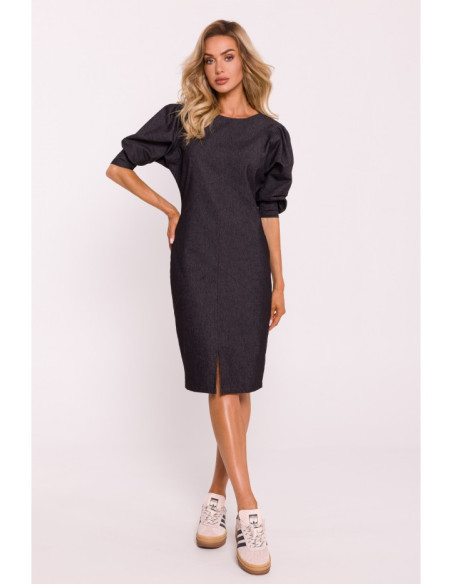 M803 Puff sleeve dress - graphite