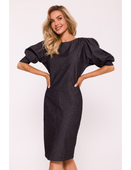 M803 Puff sleeve dress - graphite