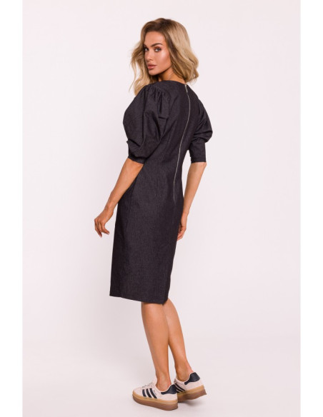 M803 Puff sleeve dress - graphite