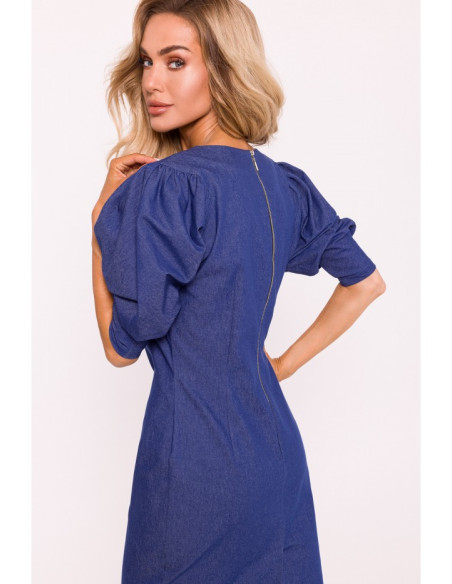 M803 Puff sleeve dress - blue