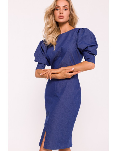 M803 Puff sleeve dress - blue