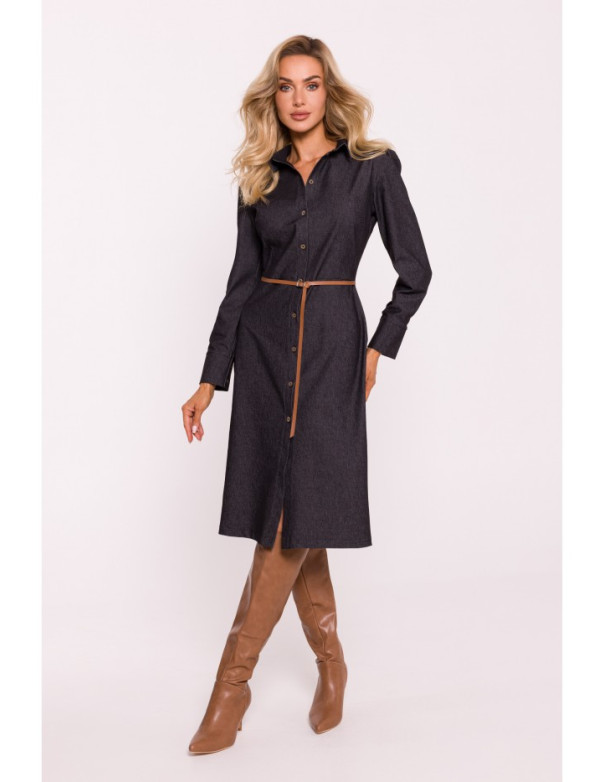 M804 Shirt dress with a belt - graphite