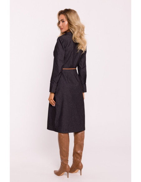 M804 Shirt dress with a belt - graphite