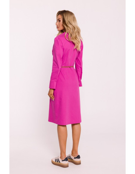 M804 Shirt dress with a belt - pink