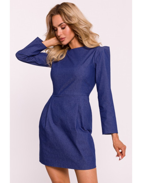 M805 Long-sleeved mini dress - blue