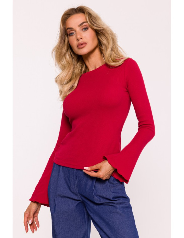 M806 Ribbed longsleeved top - red