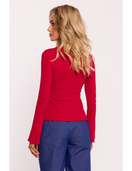 M806 Ribbed longsleeved top - red