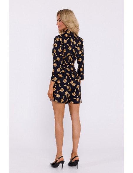 M797 Print playsuit with a collar - model 3