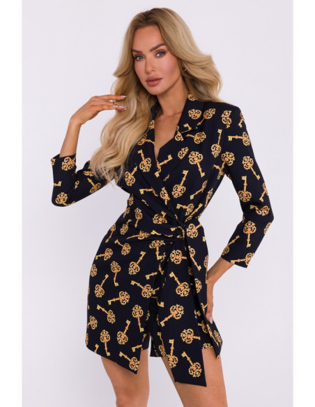 M797 Print playsuit with a collar - model 3