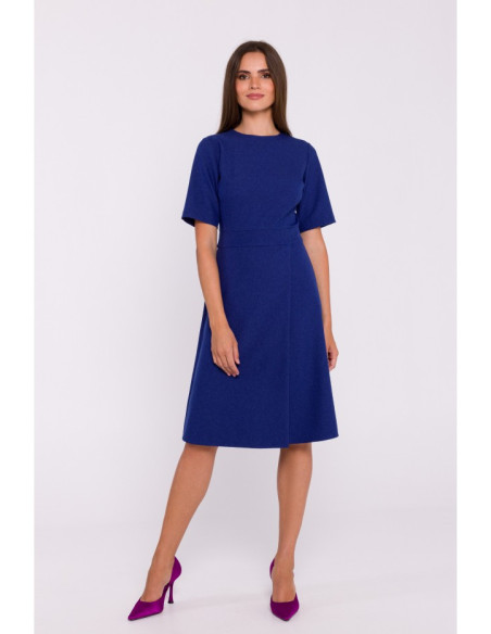 S373 Trapeze shift dress - blue